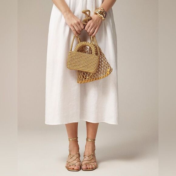 NWT J CREW Squareneck midi dress in linen - Picture 4 of 7